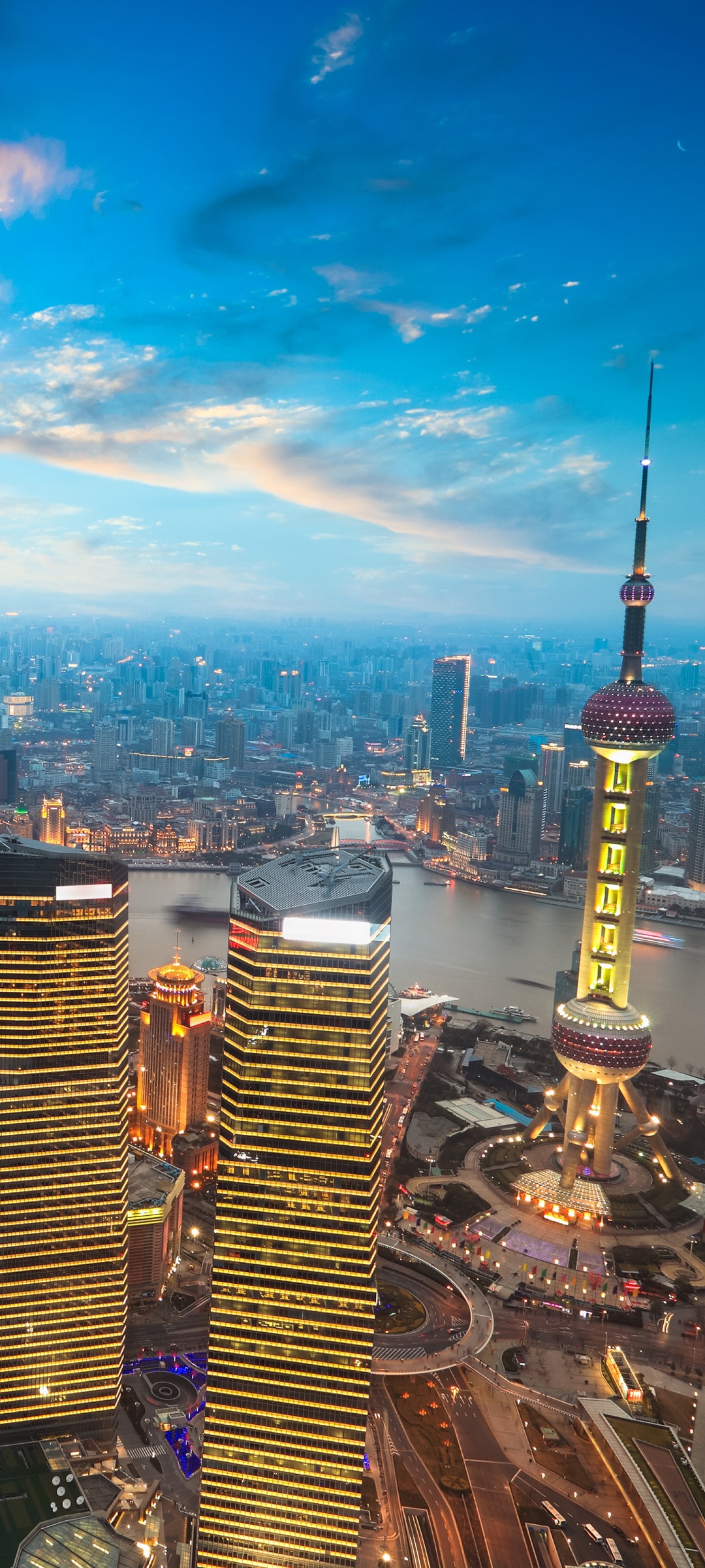 Shanghai City 4K Wallpaper, China, Aerial view, Cityscape